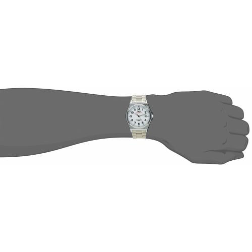 Cue and Cue Watch Analog Solar Waterproof Date Metal Band White Dial H060-204 Men's Silver