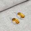 Honey Topaz Gemstone 925 Sterling Silver Handmade Earring Jewelry Beauteous Gift For Her