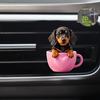 2D flat cup dog car vent clip decorative diffuser (fragrance not included), car interior decoration, aromatherapy clip, ideal for holiday gifts
