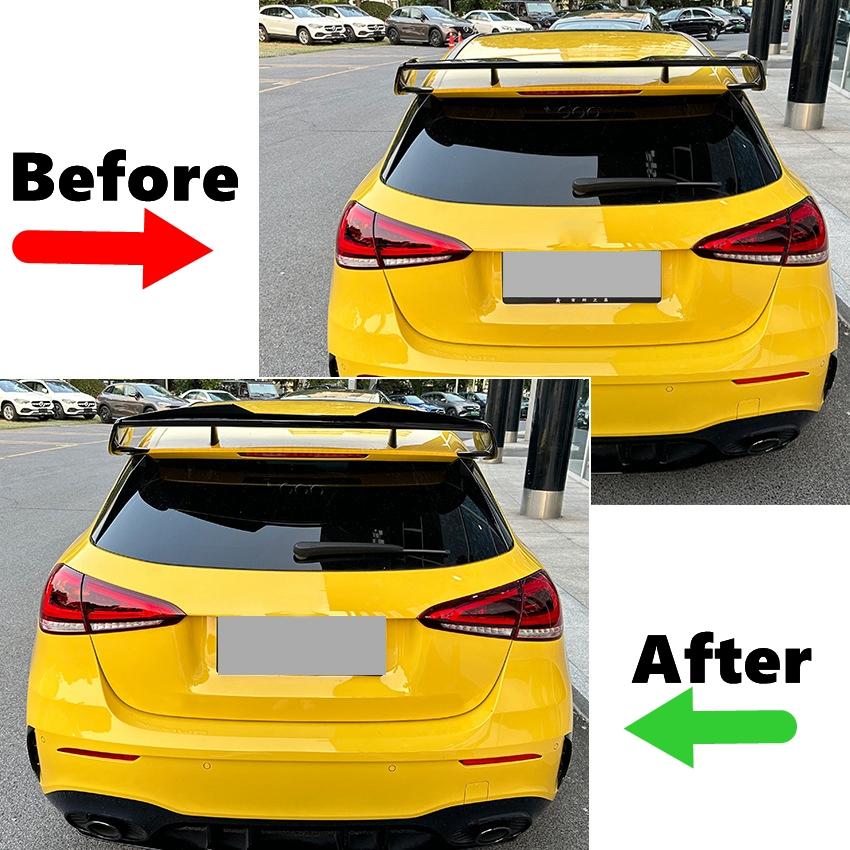 Rear Roof Spoiler Wing For Mercedes-Benz A-Class W177 A35 A45 AMG 2018-2023 Glossy Black Car Rear Roof Trunk Spoiler Lip Trim