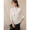 Soft Velvet Feel Tie-Waist Long Sleeve Top