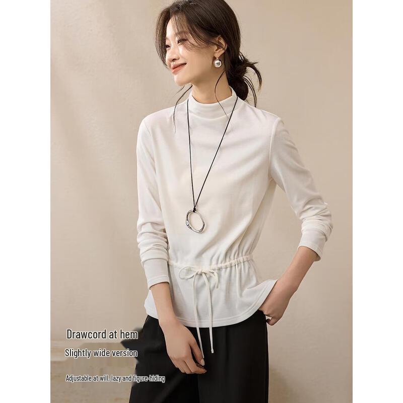 Soft Velvet Feel Tie-Waist Long Sleeve Top