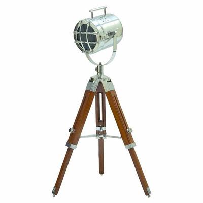 Lampa podłogowa 71,12 cm, Ręcznie robiona w stylu marynistycznym, Chromowane wykończenie, Stylowa designerska ręcznie robiona lampka nocna, Wystrój domu, Lampa do salonu