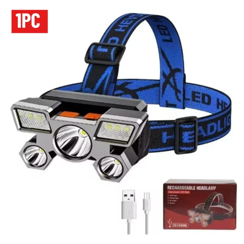 Powerful Rechargeable Head Flashlight for Fishing LED Headlamp Camping Headlights Hunting Torch Hiking Front Lanterns