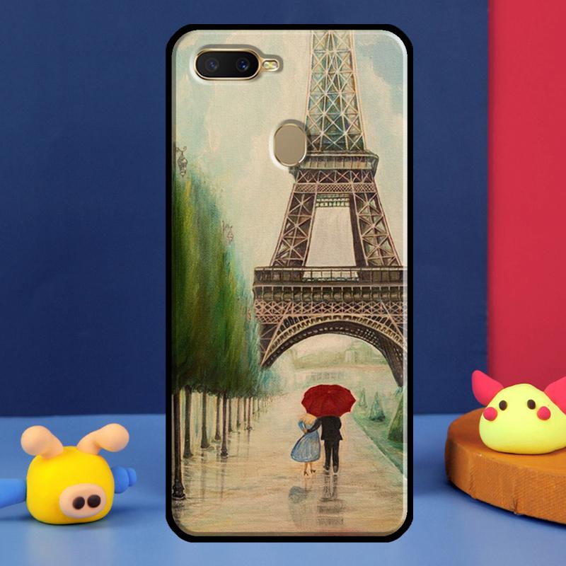 

Red Umbrella Eiffel Tower Case For Oppo A16 A76 A96 A58 A78 A98 A5 A9 A91 A15 A17 A77 A52 A72 A74 A94 A54S A57S Cover OPPO A94 5G