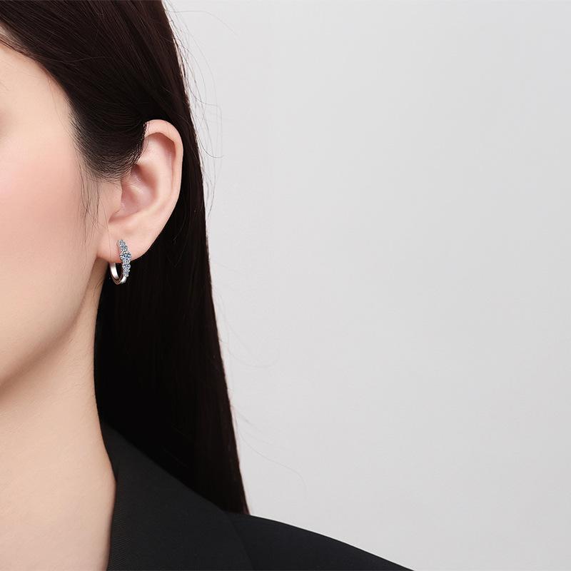 1.12ct Moissanite Earrings for Women Lab Grown Diamond Ear Studs 925 Silver Fine Jewelry Gift