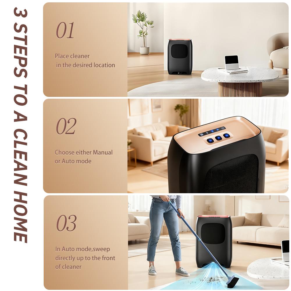 Touchless Vacuum Automatic Dustpan Vacuum Dust Bucket with 4-layer Pre-motor Filter Pet Hair Infrared Sensor Dustbin