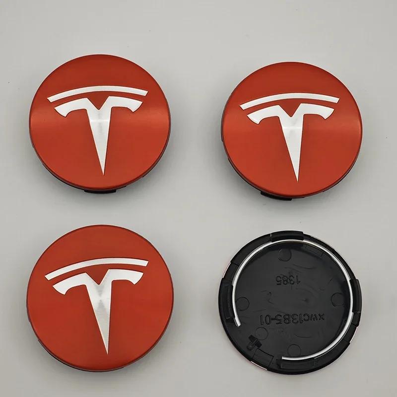 Car Sticker Tesla 56mm ABS Tesla Wheel Center Hub Cap Emblem Logo Car Rims Cover Hubcap For Tesla Model 3 Y X S Original Badge A