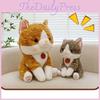 Adorable Big Face Cat Plush Toy Soft Stuffed Animal For Kids Bedroom Decor
