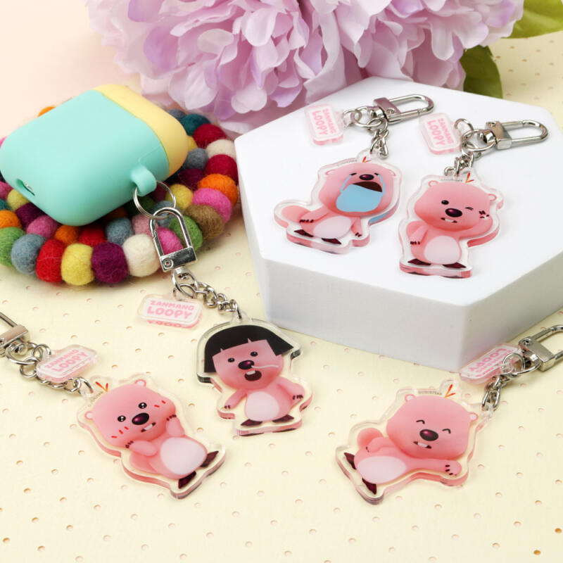 A lovely acrylic keychain with a lovely rupee