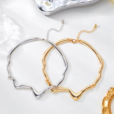 Punk Metal Anhänger Halskette für Damen Herren Unregelmäßige Geometrische Lange Pulloverkette Minimalistischer Schmuck Zubehör Geschenke