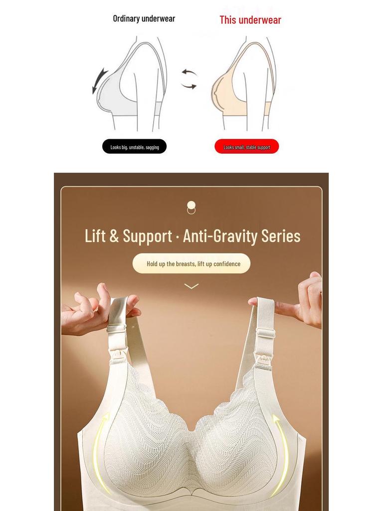 Sömlös amnings-bh för gravida - Mot sidofett, Mot häng, Postpartum, Stor storlek