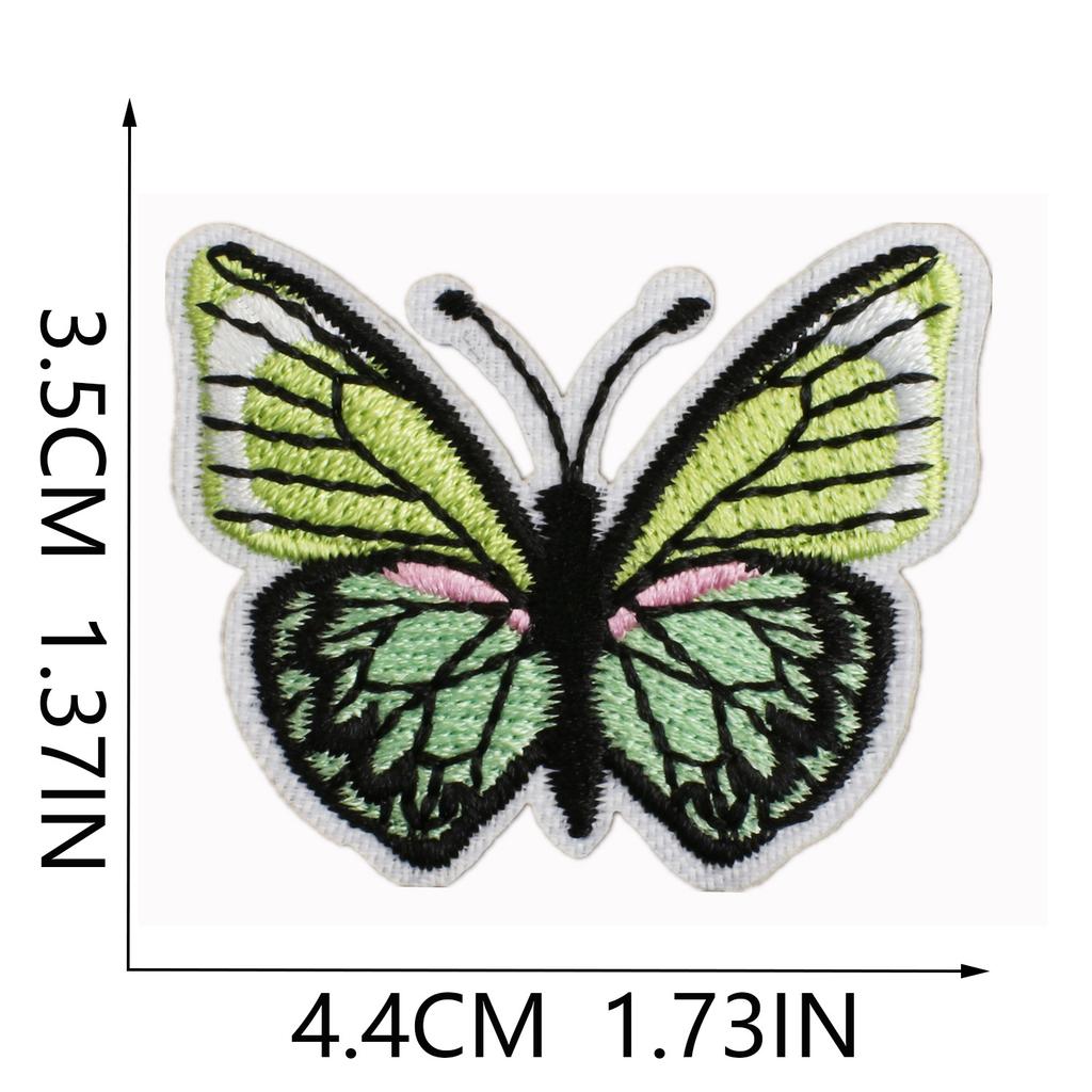 Butterfly World Embroidery Cloth Sticker Colored Flower Butterfly Computer Embroidery Label Clothes Decorative Patch Sticker Blue Butterfly