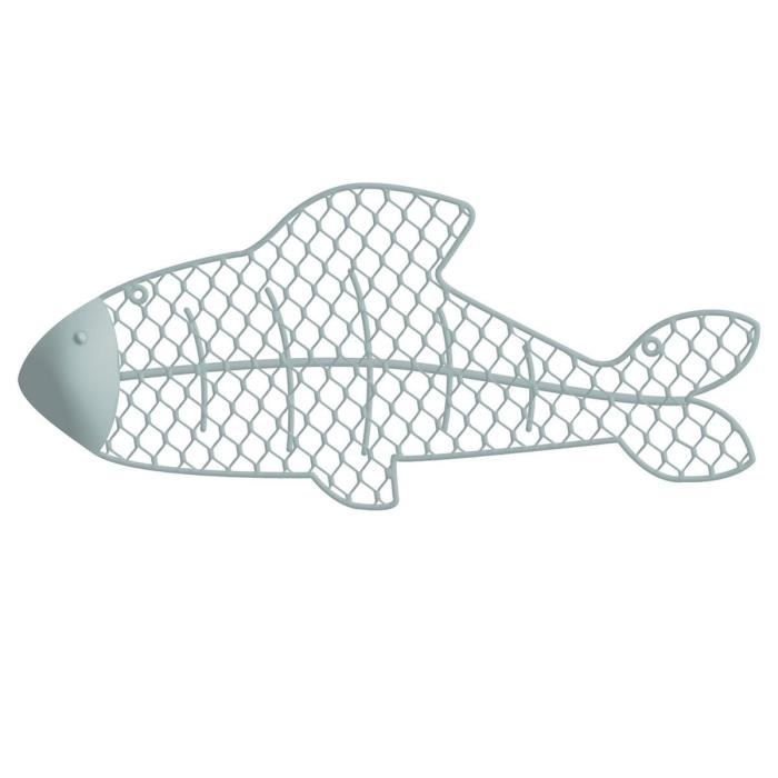 Cadre poisson 50,17 x 2,54 x 22,23 cm bleu métal