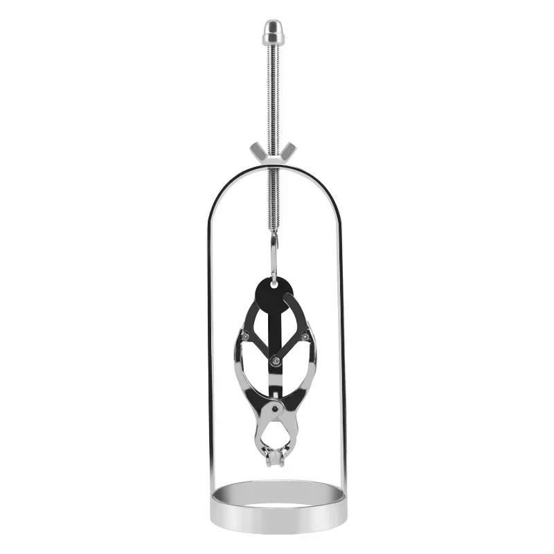 Couples Gift Nipple Clamps – 1 PC Adjustable Stainless Steel Breast Clips with Chain Reusable BDSM Adult Sex Toy