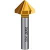 90° Titanium-Coated Chamfering Tool, Single/Three-Flute, 45° Countersink and Deburrer for Stainless Steel.
