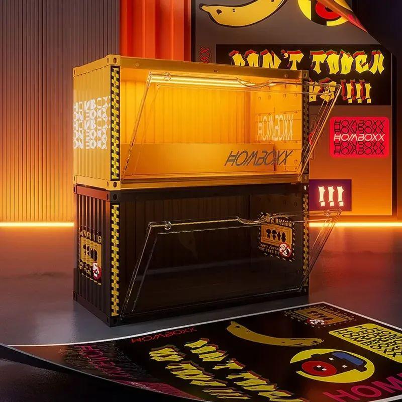Illuminated Container Blind Box Organizer Dustproof Toys Display Box Nendoroid Magnetic Display Stand Collectibles Display