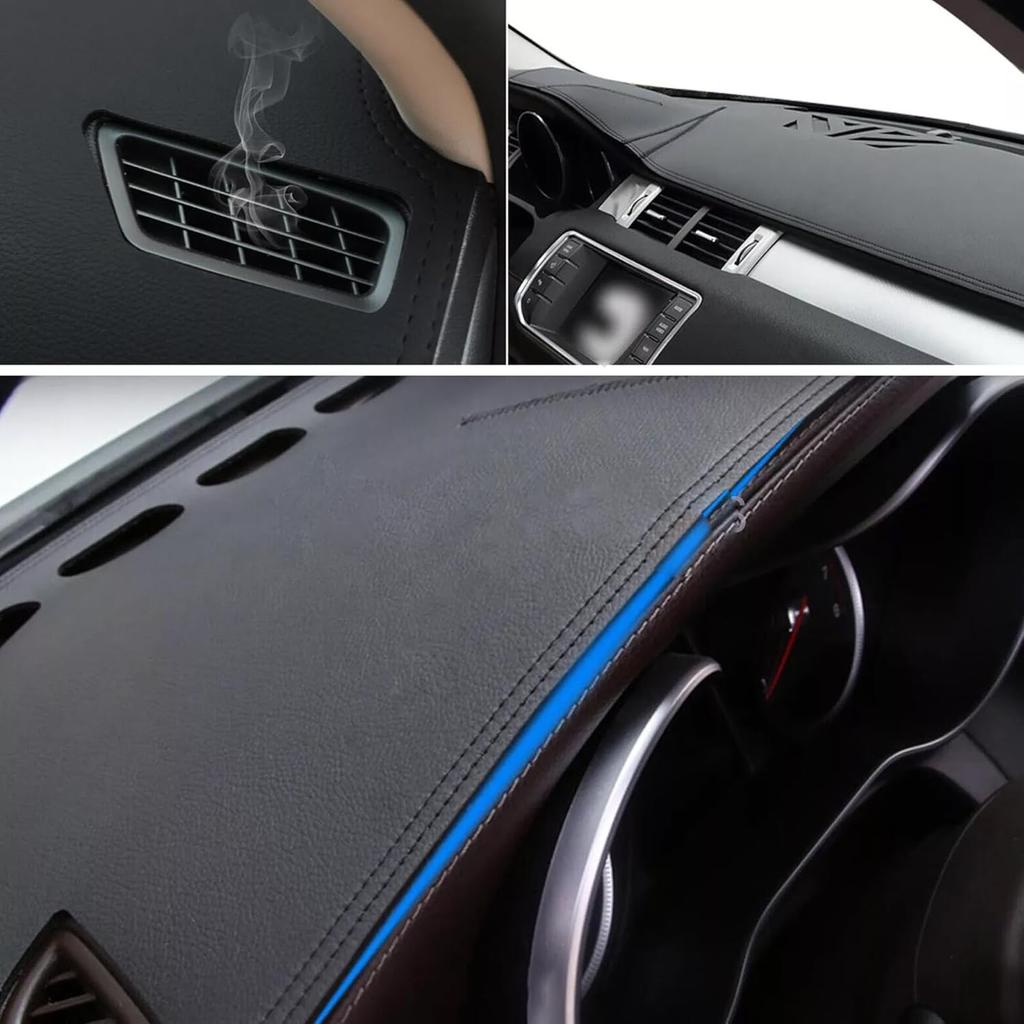 Leather Car Dashboard Dash Cover Pretector Mat Black Compatible with Hyundai Sonata 2011 2012 2013 2014