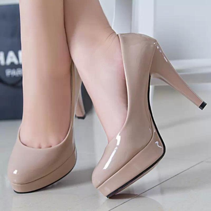 Fashion high heels sexy four seasons today new patent leather round head foot stiletto women's shoes