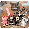 Cute Cartoon Pvc Keychain With Classic Mickey And Minnie Design