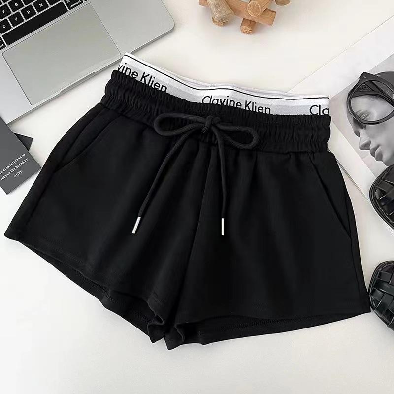 Letter Webbing Double Waist Head Fake Two Sports Shorts Women's Summer Fashion Casual A-line Hot Pants
