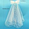 Mesh Bridal Veil Two Layer Bow Veils Simple Wedding Veils  Women/Girls