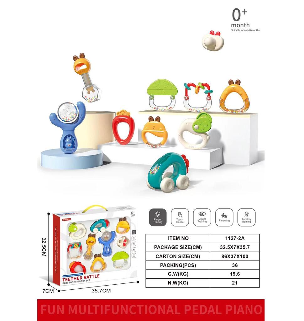 Infant Educational Teether Rattle for 0-6 Months