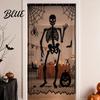 Halloween Tablecloth Door Curtain Lace Spider Web Fireplace Cover Scary Skeleton Witch Mysterious Fabric Bat Print Window Drapes for Home