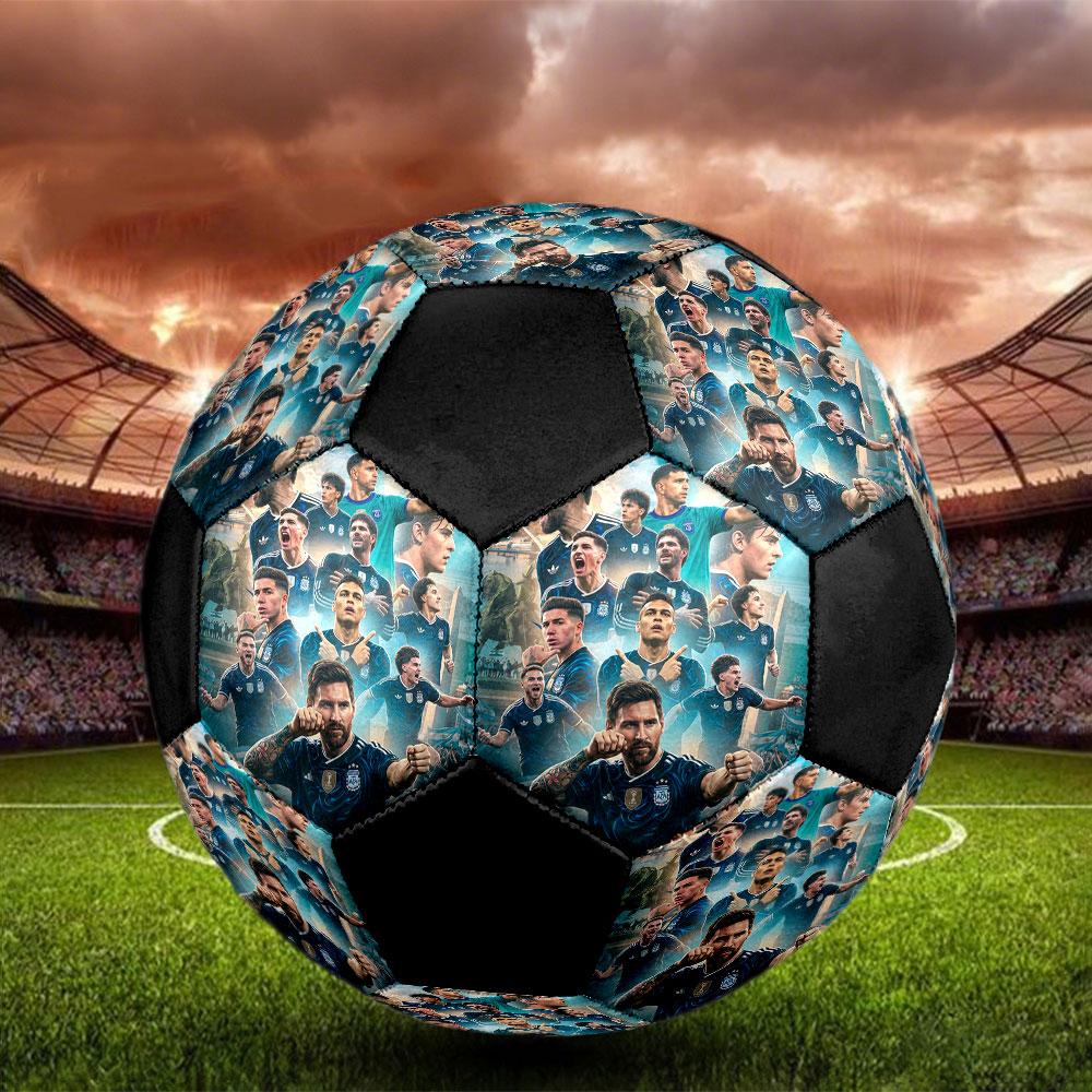 Pallone da calcio ufficiale dell'Argentina, Taglia 5, Cucito a macchina in PVC, Resistente e ad alto rimbalzo, Adatto a tutte le età, Merchandising per tifosi, per partite e uso all'aperto.