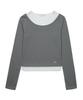 YIYAE Layered Slim T-Shirt _ Gray