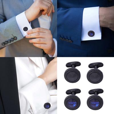Gemelos de Cristal para Hombre Color Negro Botones de Puño para Conferencias de Negocios Camisa de Caballero Gemelos de Boda Regalos