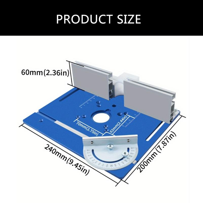 Woodworking Benches Router Flip Plate with Miter Gauge Guide Aluminium Fence Sliding Brackets Multifunctional Trimming