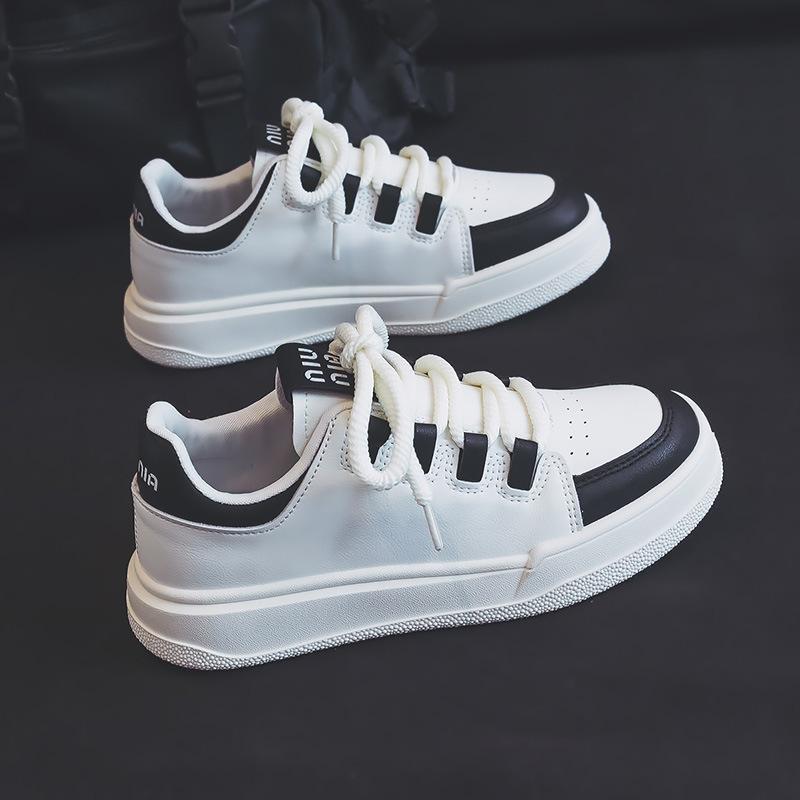 Leather Women's Shoes White Shoes Spring and Autumn New All-Matching Casual Sports Shoes Women's Platform Sneakers Women