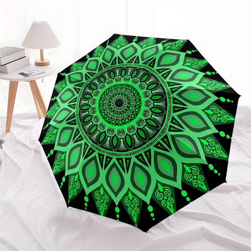1pc Mandala Pattern Automatic Open/close Folding Umbrella, Compact Portable Travel Umbrella, Perfect Birthday/Christmas, Cute Umbrella, Dura