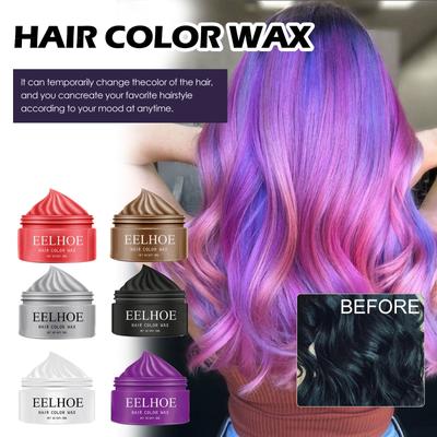 Temporary Hair Wax Granny Gray Colorful Hair Wax Mud Natural Color One-time Easy Coloring