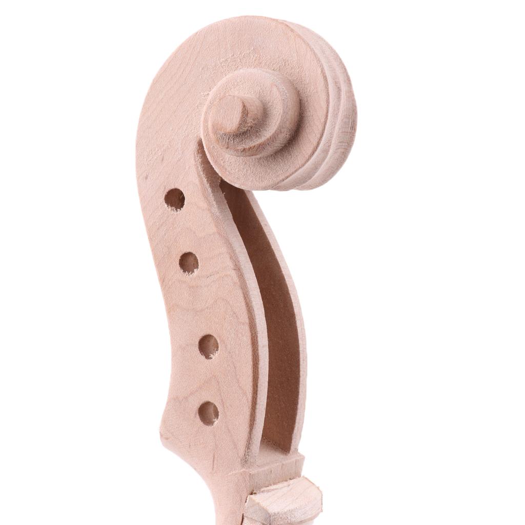 Exquisite Solid Wood Violin Fiddle Neck with Fingerboard for 4/4 DIY Parts