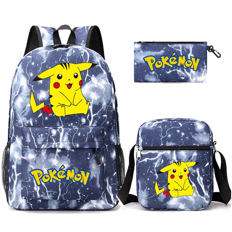 Backpack Teen Student School Bag Three-piece Pencil Case Crossbody Bag