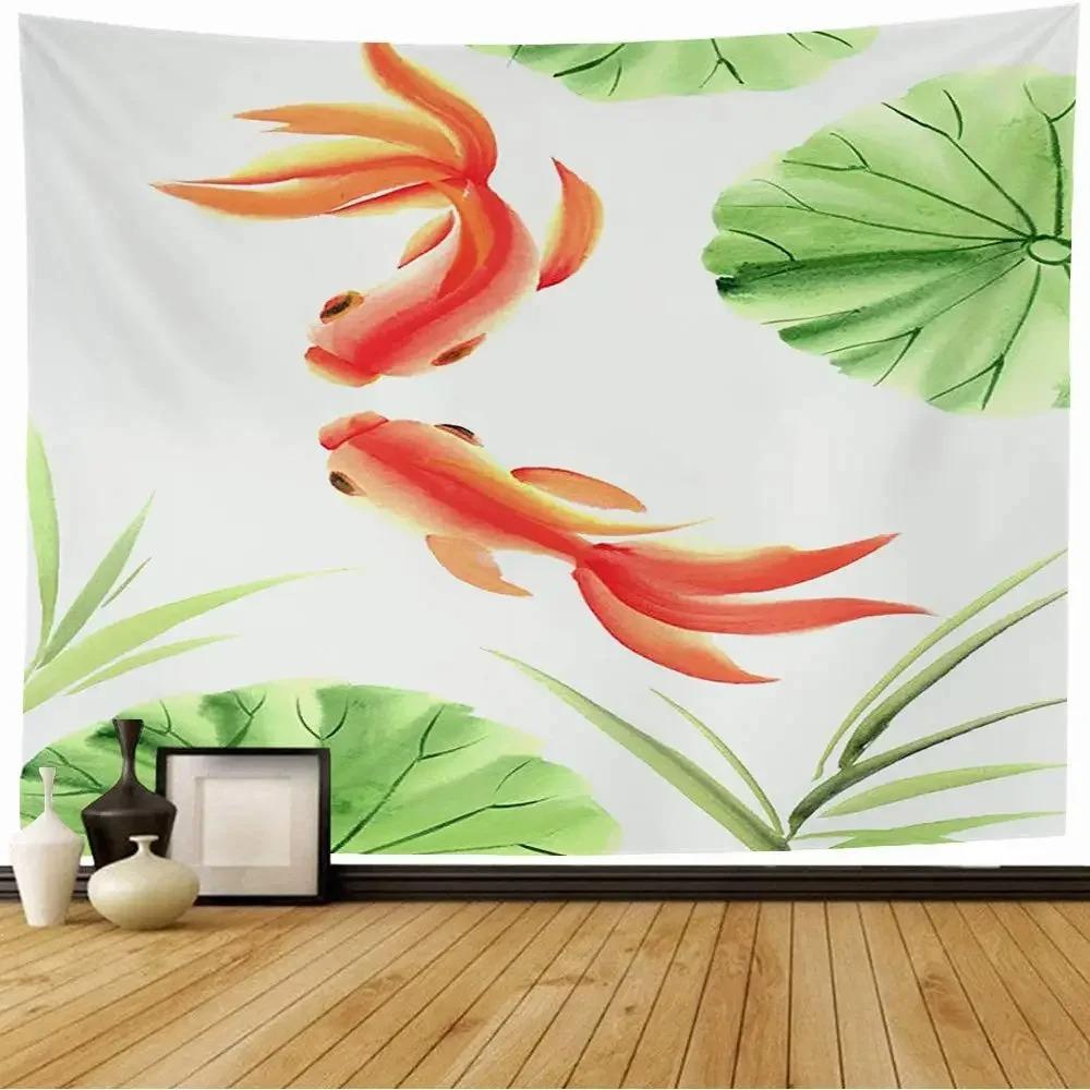 Goldfisch Wandteppich Büro Wohnzimmer Dekoration Zuhause Wandteppich