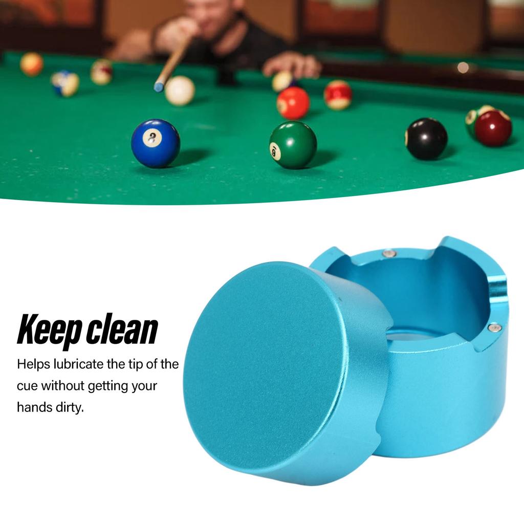 Billiard Chalk Case Round Aluminum Alloy Pool Cue Chalk Box Holder for Pool Cue Sports Accessories
