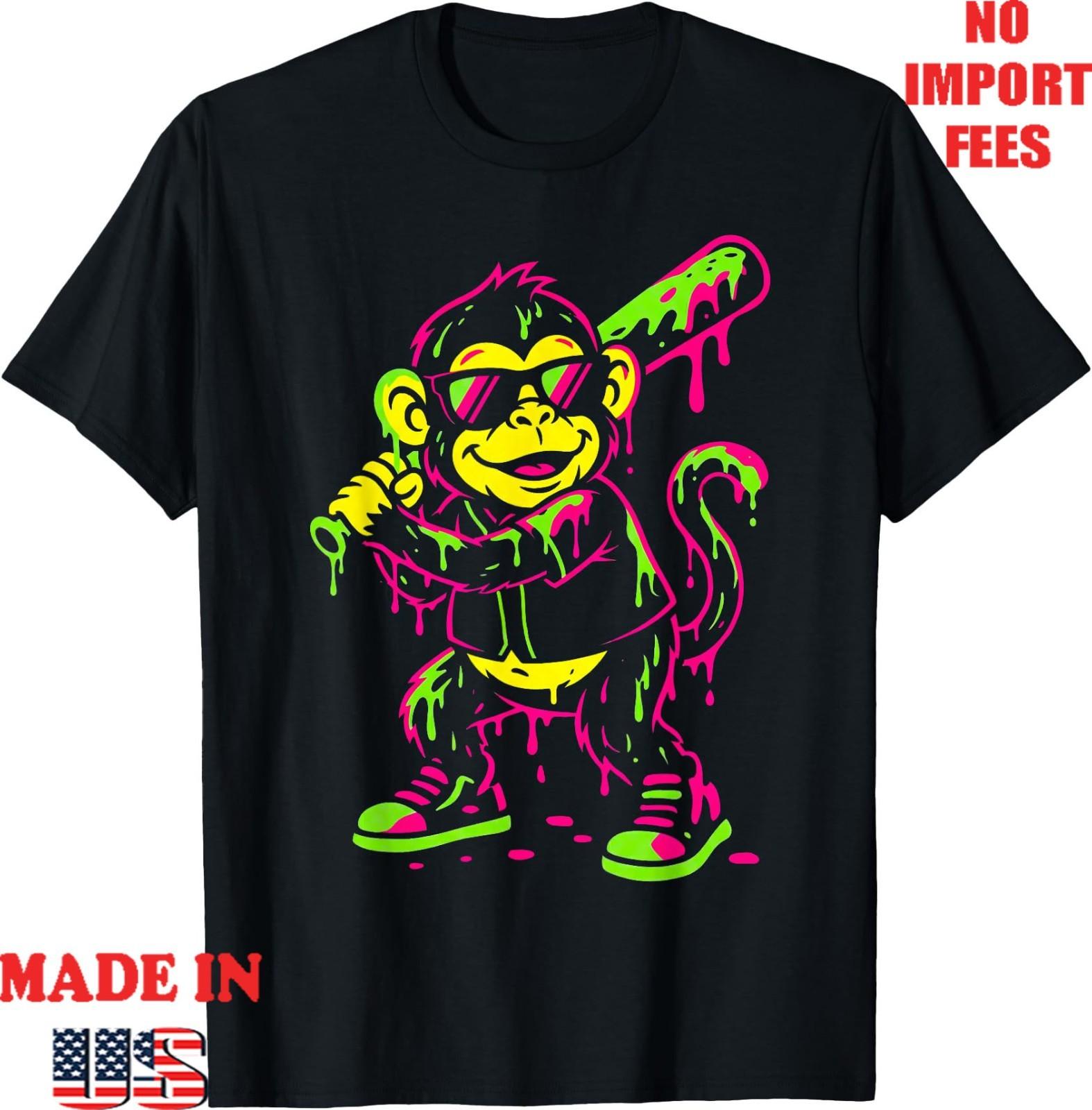 Monkey Funny Animals Baseball Drip Kids Youth Boys Girls T-Shirt, Kid Adult Tee S разноцветный