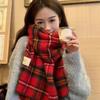 Festive Red Plaid Women's Winter Shawl: Cozy Imitation Cashmere