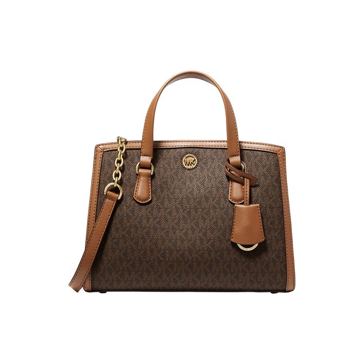 New MICHAEL KORS Chantal Artificial Leather Shoulder Bag, Handbag Small Women's Dark Brown/Acorn Brown 30F2G7CM1B-252