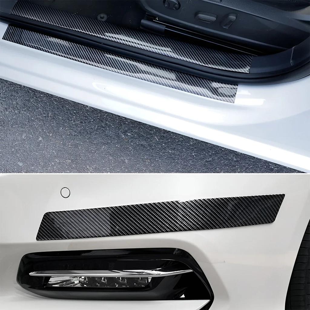 Carbon Fiber Sticker Car Door Sill Protector Film Anti Waterproof Scratch Tape for Auto Door Sill Edge Side Mirror B-pillar