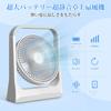 10400mAh Large Capacity Quiet Desktop New USB Rechargeable Fan with Super Strong Large and Suitable for and Adjustable 4 Airflow Heatstroke White &