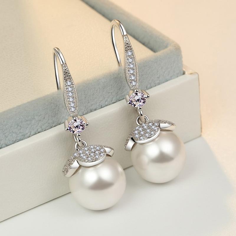 Lindon Kolczyki ze stopu miedzi z cyrkoniami Kolczyki wiszące dla kobiet Prezenty weselne