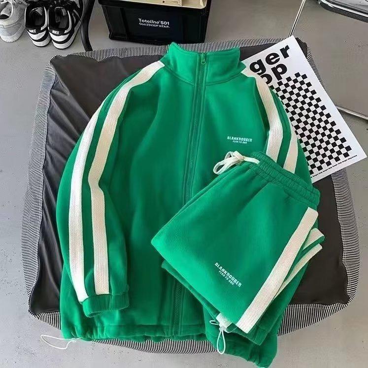 

Мужской спортивный костюм в уличном стиле в Гонконге: Свободный модный свитер и брюки с длинным рукавом, повседневный комплект из двух предметов на весну/осень M