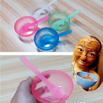 Set 2 buc/set Femei Plastic DIY Set Instrument Mască de Față Bol Băț Pensulă Lingură Îngrijire Piele Accesorii de Frumusețe Culoare Aleatorie