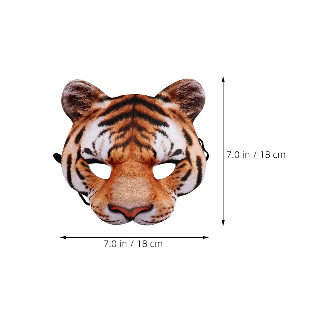 2 Pcs Tiger Mask Halloween Facial Masks Animal Cosplay Full Face Masks Costume Animals for Party Eva Masquerade Photo Props