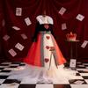 Alice In Wonderland Heart Queen Cosplay Dress With Hat For Female Role Play Enthusiasts