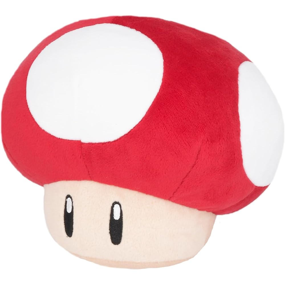 Sanei Boeki Super Mario All Star Collection Super Mushroom Plush Toy 18.5x16.5x15.5cm